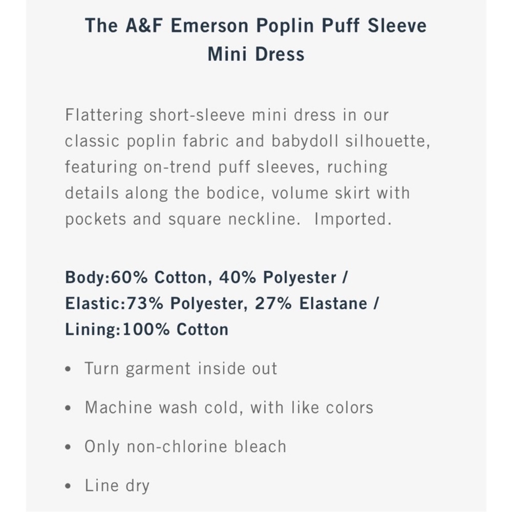 NWOT ABERCROMBIE & FITCH EMERSON MINI DRESS - Picture 8 of 8